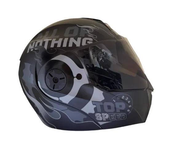 CASCO ABATIBLE ICH 3110 DOBLE VISOR SPEED UP NEGRO GRIS GRIS MATE VISOR NEGRO