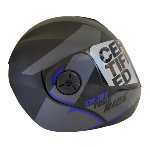 CASCO ABATIBLE ICH 3110 DOBLE VISOR TREAT NEGRO GRIS OSCURO AZUL MATE VISOR NEGRO