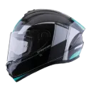 CASCO INTEGRAL SPARTAN DRAKEN VANCOUVER Z6 NEGRO TURQUESA BRILLO