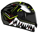 CASCO INTEGRAL KONTROL 878 WORM NEGRO AMARILLO MATE