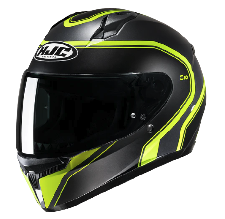 CASCO INTEGRAL HJC C10 ELIE MC3H-SF NEGRO AMARILLO FLUOR MATE-INCLUYE PINLOCK