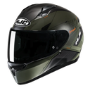 CASCO INTEGRAL HJC C10 INKA MC7-SF VERDE MILITAR NARANJA MATE-INCLUYE PINLOCK