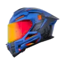 CASCO INTEGRAL SHAFT PRO 609 DOBLE VISOR VENOM MECH AZUL NARANJA MATE 