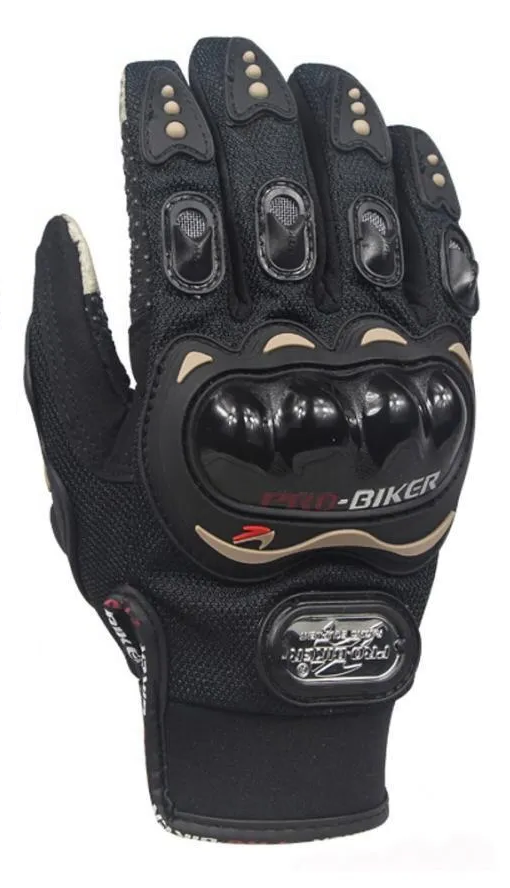 [004S] GUANTE CON PROTECCION PROBIKER NEGRO (S)