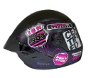 CASCO INTEGRAL ICH 501SP RUTERO NEGRO FUCSIA BLANCO MATE VISOR NEGRO