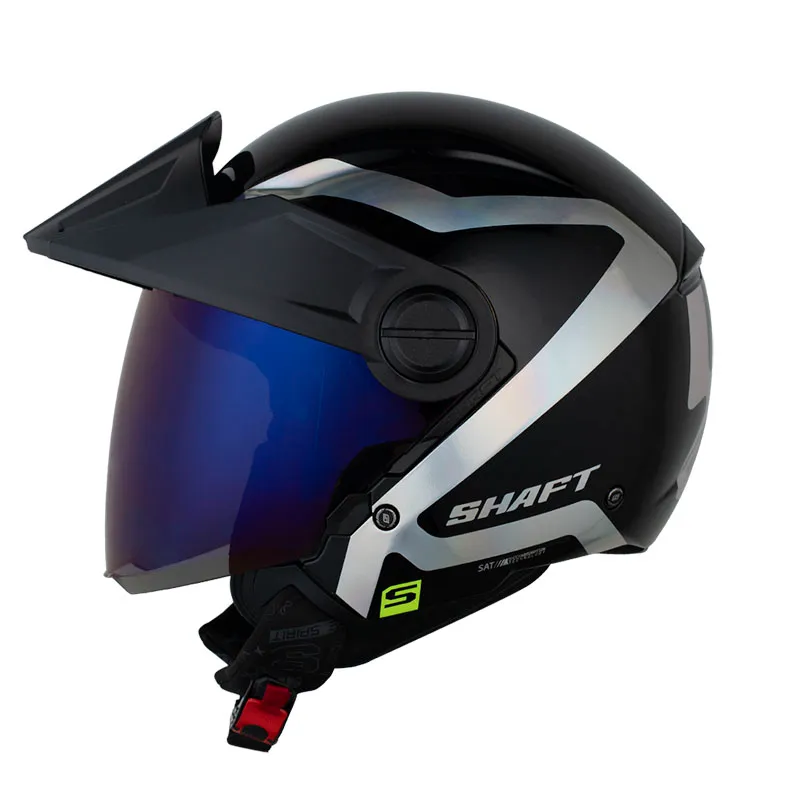 CASCO ABIERTO SHAFT 212 HOLOSYMBO NEGRO HOLOGRAFICO SILVER BRILLO