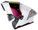 CASCO ABATIBLE HRO 3480 DOBLE VISOR DRIPS BLANCO PERLA SILVER BRILLO