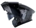 CASCO ABATIBLE HRO 3480 DOBLE VISOR DRIPS NEGRO GRIS OSCURO BRILLO