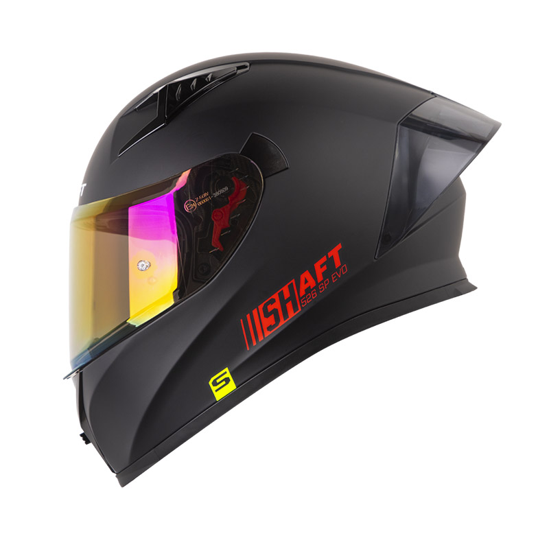 CASCO INTEGRAL SHAFT 526SP EVO SOLID NEGRO ROJO MATE VISOR ROJO