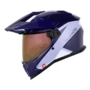 CASCO MULTIPROPOSITO SHAFT PRO MX400 DOBLE VISOR PROTON MORADO CLARO AZUL OSCURO BRILLO