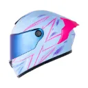 CASCO INTEGRAL X-ONE 500 RS SCRAWL AZUL CLARO FUCSIA MATE