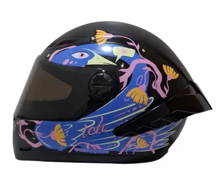 CASCO INTEGRAL ICH 501SP CALMNESS NEGRO AZUL ROSADO MATE VISOR NEGRO