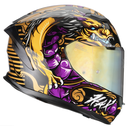 CASCO INTEGRAL HAX FORCE DOBLE VISOR SHENLONG NEGRO DORADO BRILLO