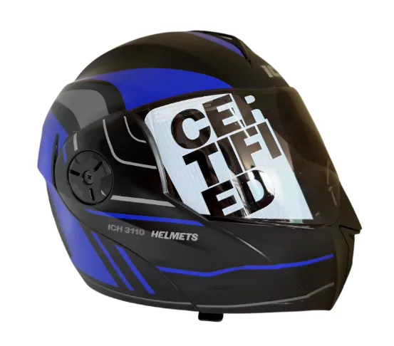 CASCO ABATIBLE ICH 3110 DOBLE VISOR REPLACED NEGRO AZUL GRIS MATE VISOR NEGRO