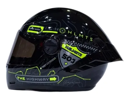 CASCO INTEGRAL ICH 501SP RUTERO NEGRO AMARILLO GRIS BRILLO VISOR NEGRO (S)