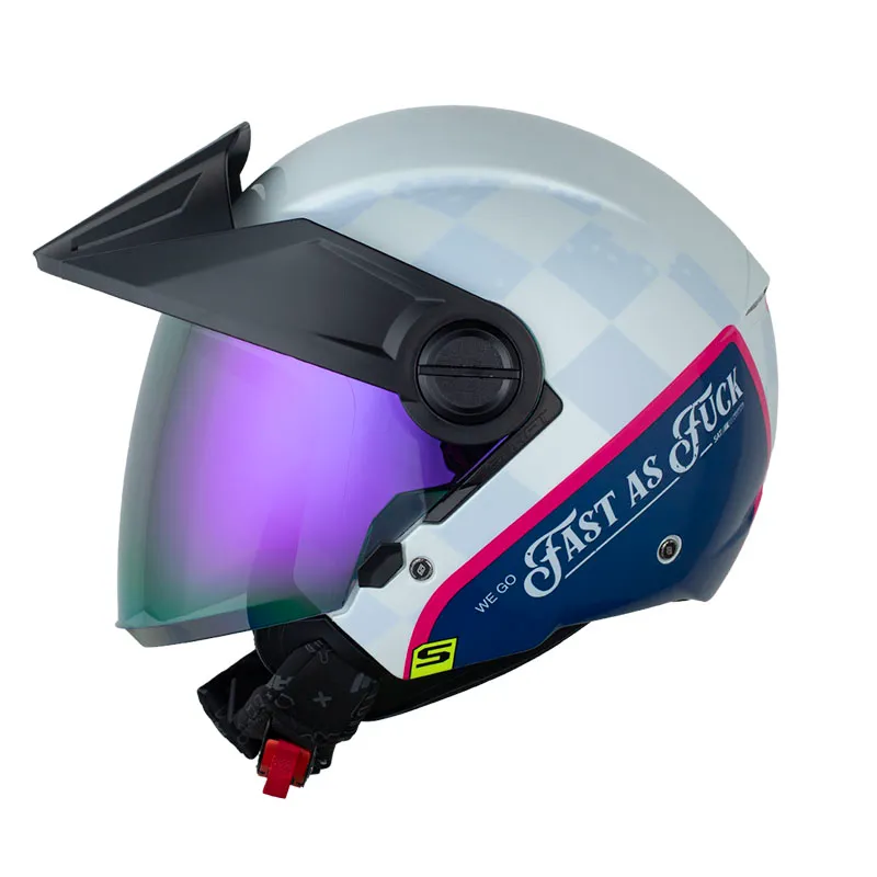 CASCO ABIERTO SHAFT 212 TREMBLE BLANCO PERLA FUCSIA BRILLO