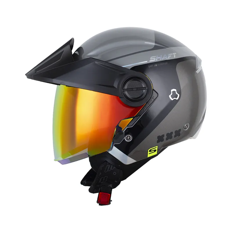 CASCO ABIERTO SHAFT 212 REVERB GRIS OSCURO HOLOGRAFICO SILVER BRILLO