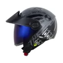 CASCO ABIERTO SHAFT 212 SPRING HEARD GRIS OSCURO HOLOGRAFICO SILVER BRILLO