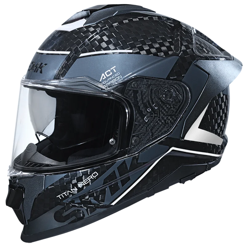 CASCO INTEGRAL SMK TITAN CARBON NERO NEGRO GRIS BRILLO