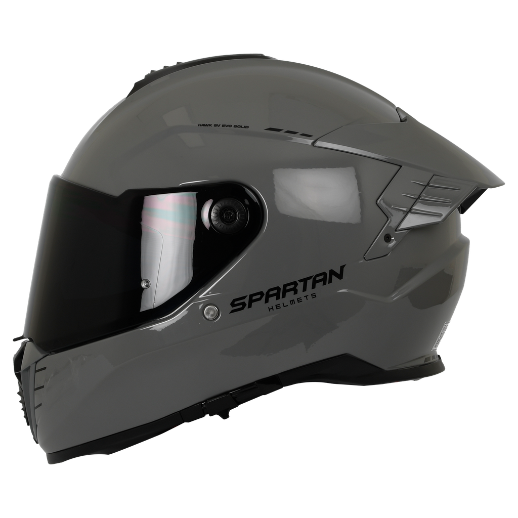 CASCO INTEGRAL SPARTAN DOBLE VISOR HAWK EVO SOLID A12 GRIS BRILLO