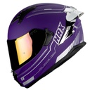 CASCO INTEGRAL HAX OBSIDIAN DOBLE VISOR SOLID MORADO PLATA MATE