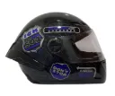 CASCO INTEGRAL ICH 501SP RUTERO NEGRO AZUL GRIS BRILLO VISOR TRANSPARENTE