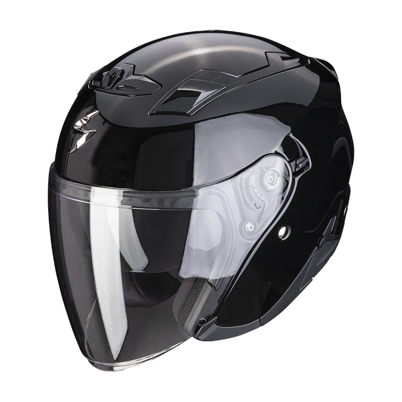 [23-100-03-03] CASCO ABIERTO SCORPION EXO-230 NEGRO BRILLO (S)