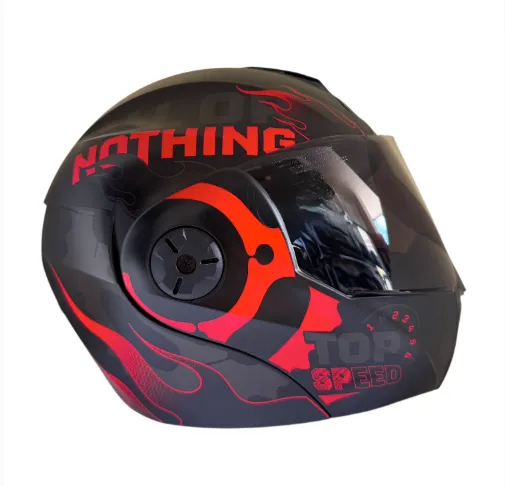 CASCO ABATIBLE ICH 3110 DOBLE VISOR SPEED UP NEGRO ROJO GRIS MATE VISOR NEGRO