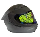 CASCO INTEGRAL SHAFT 584SP SOLID GRIS OSCURO NEGRO BRILLO VISOR AZUL
