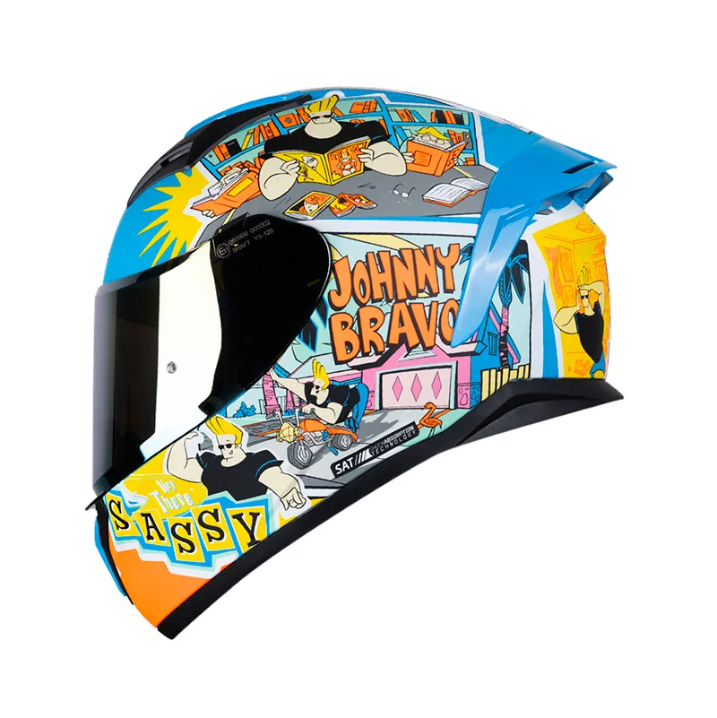 CASCO INTEGRAL SHAFT 582SP EVO JOHNY BRAVO AZUL FULL COLOR MATE