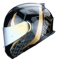 CASCO ABATIBLE HAX AMATISTA DOBLE VISOR WIND NEGRO DORADO BRILLO