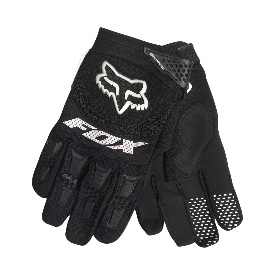[10709NS] GUANTE SIN PROTECCION FOX REPLICA NEGRO BLANCO (S)