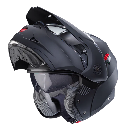 [C0FA6017#S] CASCO ABATIBLE CABERG TOURMAX X DOBLE VISOR NEGRO MATE (S)