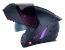 CASCO ABATIBLE SHAFT PRO 4200 DOBLE VISOR SOLID NEGRO MORADO MATE