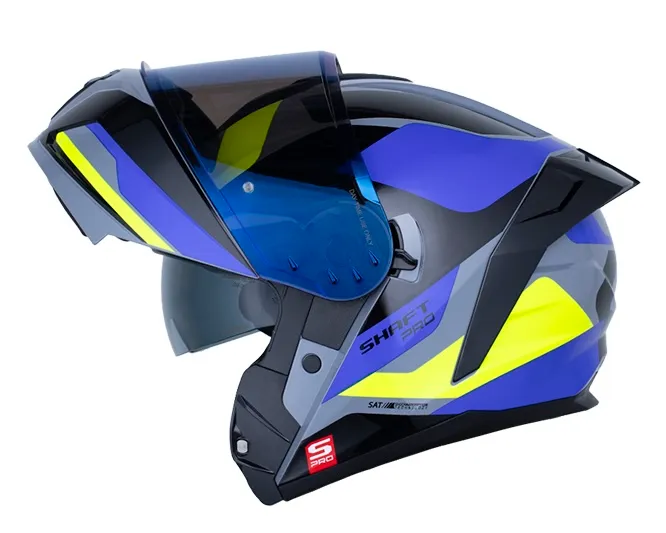 CASCO ABATIBLE SHAFT PRO 4200 DOBLE VISOR BURNT GRIS AMARILLO BRILLO