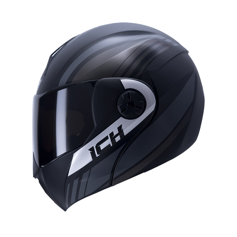 CASCO ABATIBLE ICH 3110DOT DOBLE VISOR BLITZ NEGRO GRIS MATE