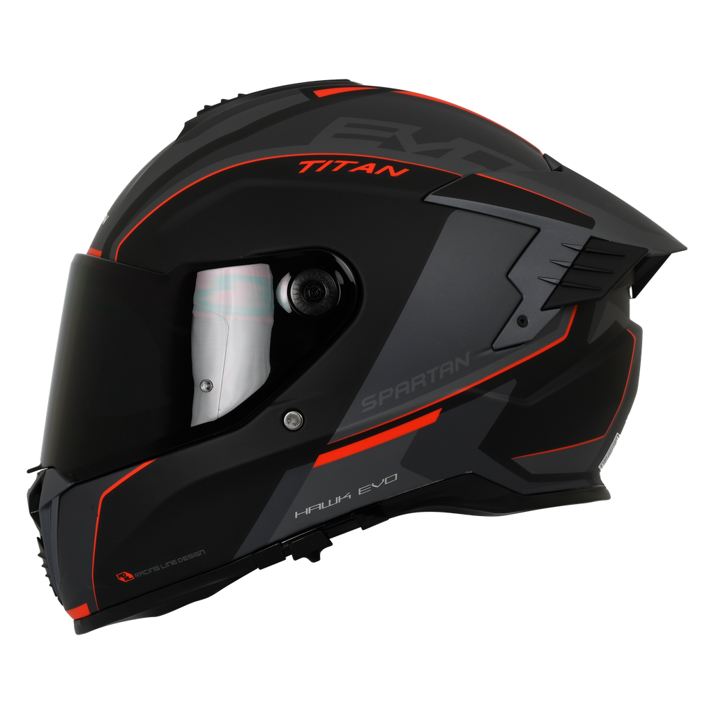 CASCO INTEGRAL SPARTAN DOBLE VISOR HAWK EVO TITAN B15 GRIS ROJO MATE