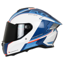 CASCO INTEGRAL SPARTAN DOBLE VISOR HAWK EVO TITAN A7 BLANCO AZUL BRILLO