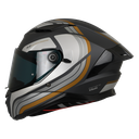 CASCO INTEGRAL SPARTAN DOBLE VISOR PANTHER TRIBUTE D9 NEGRO GRIS DORADO MATE
