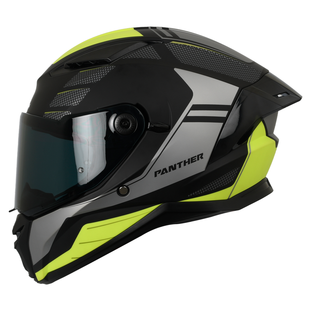 CASCO INTEGRAL SPARTAN DOBLE VISOR PANTHER PRESTIGE B3 GRIS AMARILLO FLUOR MATE