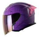 CASCO ABIERTO SHAFT SHPRO240 DOBLE VISOR ARE WE ALON MORADO FUCSIA BRILLO