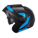 CASCO ABATIBLE ICH 3110 DOBLE VISOR HOLLOW NEGRO AZUL GRIS MATE VISOR NEGRO
