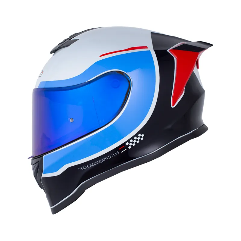 CASCO INTEGRAL HRO 506 SP DES GRIS CLARO AZUL BRILLO (S)