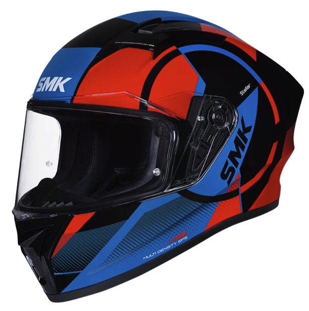 CASCO INTEGRAL SMK STELLAR GL236 AZUL ROJO BRILLO