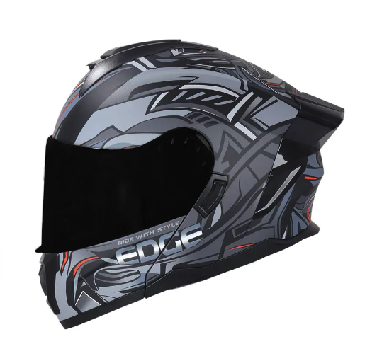 CASCO ABATIBLE EDGE DOBLE VISOR BOSTON STEELIX GRIS MATE