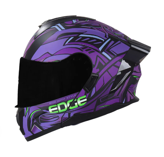 [EG-90.785.1.DS] CASCO ABATIBLE EDGE DOBLE VISOR BOSTON STEELIX MORADO BRILLO (S)