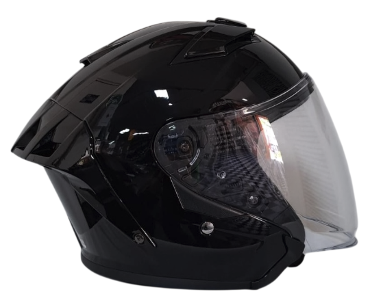 [GPR-NGBR-S] CASCO ABIERTO GPR DOBLE VISOR NEGRO BRILLO (S)