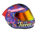 CASCO INTEGRAL SHAFT 560 EVO UNSTOPPABLE AZUL ROSADO BRILLO