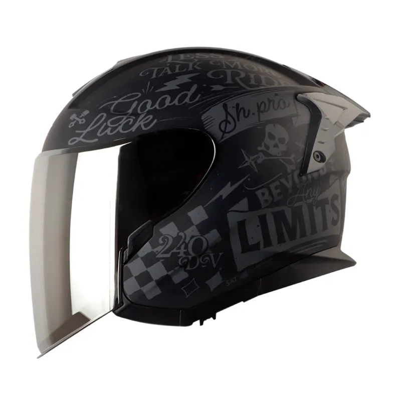 CASCO ABIERTO SHAFT SHPRO240 DOBLE VISOR RETRUM NEGRO GRIS MATE