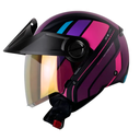 CASCO ABIERTO SHAFT SH212 SPEC NEGRO FUCSIA MATE